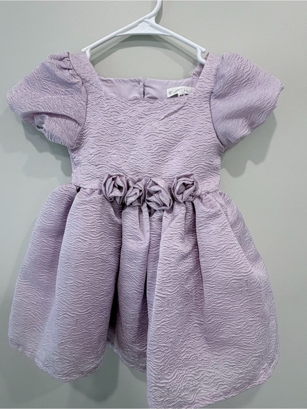 Nannette Lilac Textured Rosette Party Dress for Girls